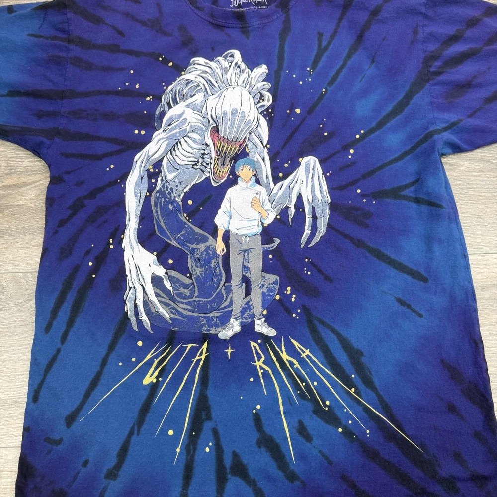 Crunchyroll Jujutsu Kaisen Yuta Rika Shirt Men Medium Blue Tie Dye Anime Cartoon - Picture 4 of 10